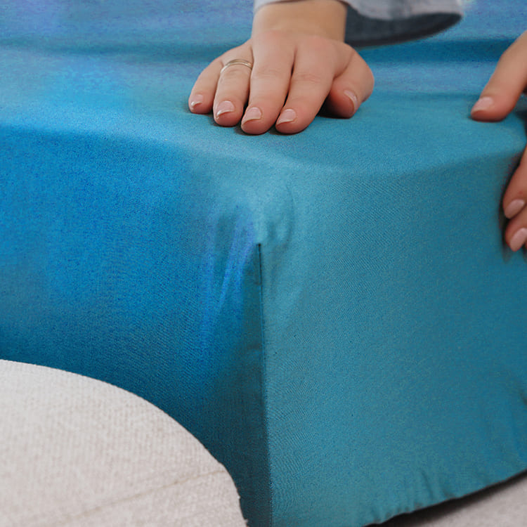 Постільна білизна з турецького однотонного сатину, king size, сапфіровий