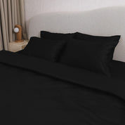 Постільна білизна з турецького однотонного сатину, king size, чорний