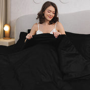 Постільна білизна з турецького однотонного сатину, king size, чорний