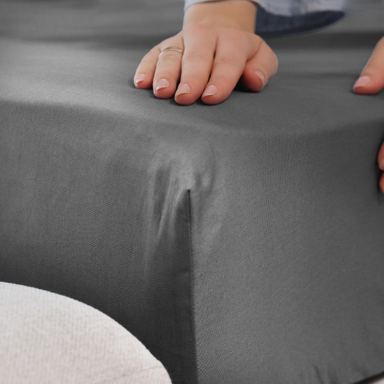 Постільна білизна з турецького однотонного сатину, king size, графітовий