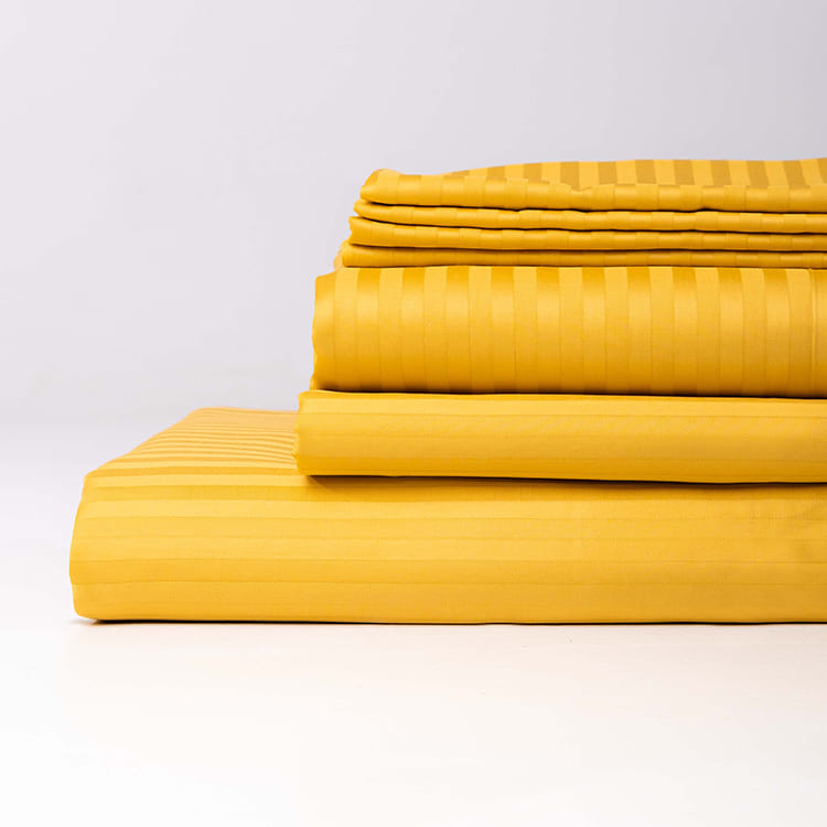 Постільна білизна з турецького страйп-сатину, king size, золотистий