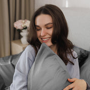 Постільна білизна з турецького однотонного сатину, king size, графітовий