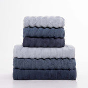 Набір рушників для обличчя 50/90 (3 шт.) та банних 70/140 (3 шт.), синіх відтінків